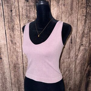 AURA Ribbed crop tank top